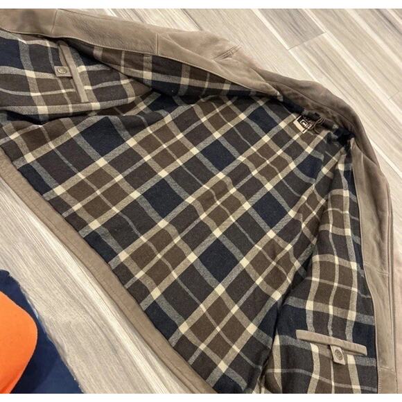 Robert Comstock Expedition Flannel Lined Leather Jacket Mens Large Eddie Bauer - Picture 16 of 16